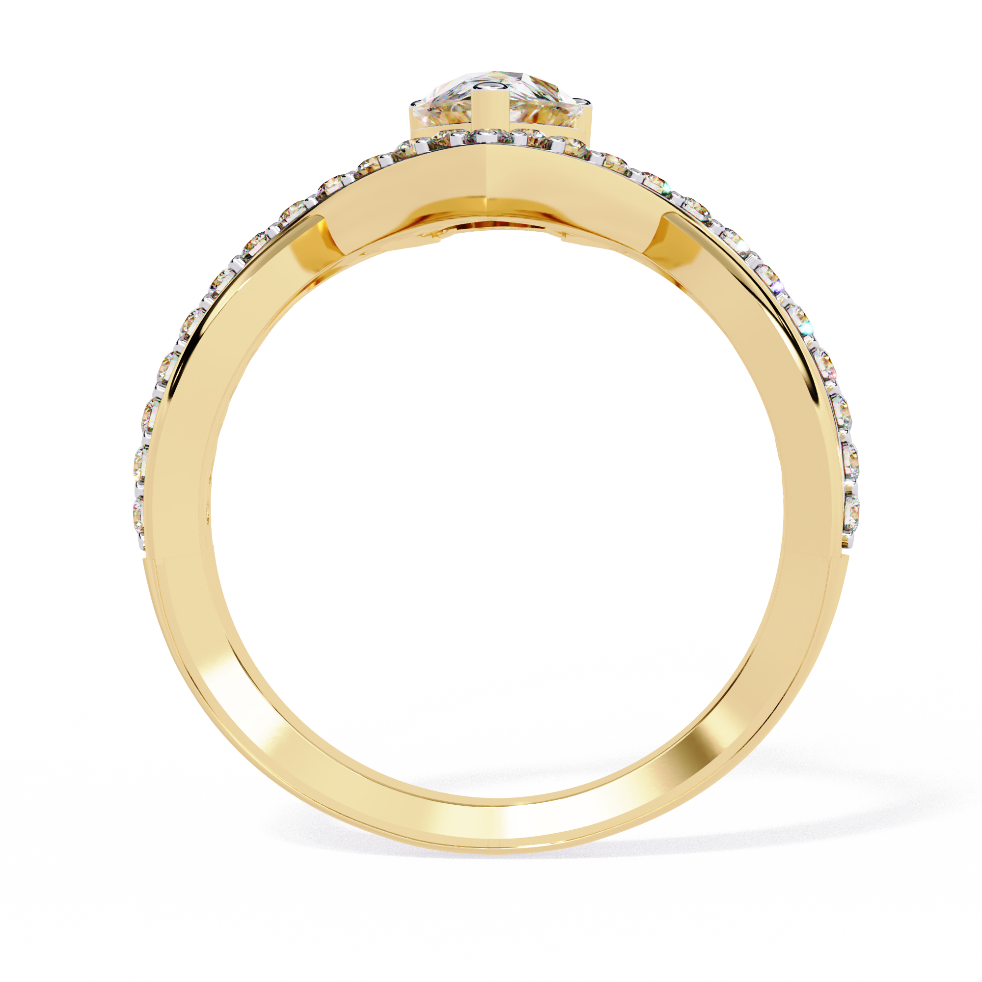Solitairekart 0.94 ct Lab Grown Pear Diamond Solitaire Ring, 14k Yellow Gold